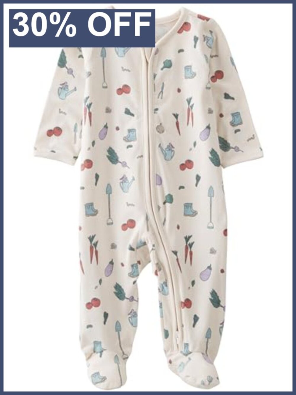 Organic Cotton Baby Sleep and Play with Zip Front